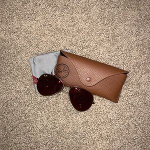 RAY BANS- red tinted aviator sunglasses

great condition comes with case
